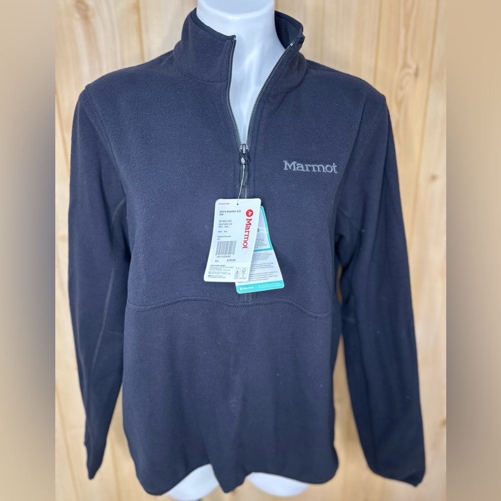 Marmot Black Rocklin Half-Zip Fleece Pullover
